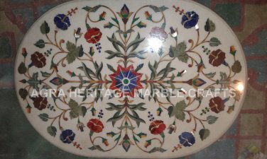 3'x2' Marble Center Dining Counter Height Table Top Floral Inlay Arts Decor E347