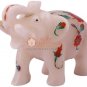 2.5" Marvulesh Jumbo Elephant Carnelian Marquetry Floral Columbus Eve Gift Decor