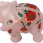 2.5" Marvulesh Jumbo Elephant Carnelian Marquetry Floral Columbus Eve Gift Decor