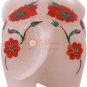 2.5" Marvulesh Jumbo Elephant Carnelian Marquetry Floral Columbus Eve Gift Decor