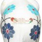 2.5" Marble Salute Pose Statue Turquoise Semi Stone Floral Christmas Eve Gifts