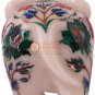 3" Marvelous Inlaid Trunk Up Elephant Carnelian Inlay Art New Year Gift Decor