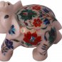 3" Marvelous Inlaid Trunk Up Elephant Carnelian Inlay Art New Year Gift Decor