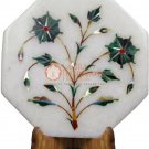 5"x5" Marble Wall Decor Tile Unique Malachite Inlay Floral Work Christmas Gifts