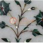 5"x5" Marble Wall Decor Tile Unique Malachite Inlay Floral Work Christmas Gifts