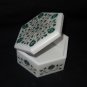 5"x5"x3" Marble Jewelry Box Malachite Floral Art Inlaid Trinket Gifts For Friend