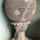 12" Natural Soapstone Marble Hallway Home Decorative Lamp Lattice Design E774