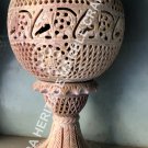 12" Soapstone Marble Lamp Lattice Elephant Hand Carved Design Living Decor E775