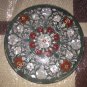 18" Marble Console End Side Table Top Seashell Carnelian Inlay Patio Decor E756A