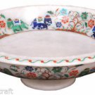 10" White Marble Fruit Bowl Elephant Floral Multi Inlay Design Christmas Decor 10" White Marble Fruit Bowl Elephant Floral Multi Inlay Design Christmas Decor