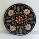 24" Marble Round Coffee Table Top Marquetry Inlay Outdoor Center Decorative