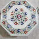 24" Marble Coffee Table Top Lapis Inlay Carnelian Multi Stone Home Decor H4561