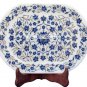 9"x12" White Marble Slab Tray Fine Lapis Lazul Inlay Floral Beautiful Love Gifts