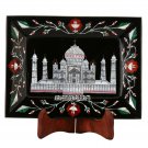 9''x6'' Marble Serving Tray Taj Mahal Replica Marquetry Inlay Decor Gifts H3649