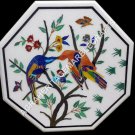 18" Marble Outdoor Garden Table Top Bird Inlay Marquetry Work Kitchen Decor E495 18" Marble Outdoor Garden Table Top Bird Inlay Marquetry Work Kitchen Decor E495
