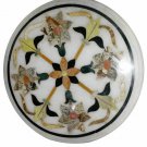 18"X18" Marble Marquetry Top Coffee Table Pietra Dura Gems Home Gift Decor H919