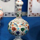 15" Marble Flower Vase Peacock Multi Floral Marquetry Inlay Occasional Gift E194