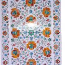 12"x18" White Marble Tray Carnelian Multi Inlay Marquetry Floral Kitchen Decor