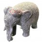 8" Marble Elephant Stone Statue Hand Carved Filigree Design Showpiece Decor E650