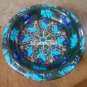12" Black Marble Bowl Turquoise Parrot Elephant Multi Inlay Floral Design Decor