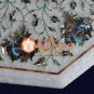 13" Marble Coffee Center Table Top Pauashell Inlay Precious Floral Decor H019