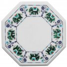 12" Marble Coffee Table Top Malachite Elephant Lapis Turquoise Inlay Floral Arts
