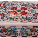 6"x4"x2" Marble Jewelry Lidded Box Peacock Inalid Pietradura Thanksgiving Gift