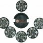 Green Marble Inlay Coaster Set Precious Mother of Pearl Stone Decor Gift E1979