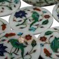 Marble Coaster Set with Holders Parrot Inlay Multi Floral Art Decor Gift E1989