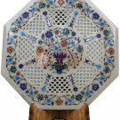 15"x15" Marble Top Coffee Table Lapis Inlaid Marquetry Floras Art Veterans Gifts 15"x15" Marble Top Coffee Table Lapis Inlaid Marquetry Floras Art Veterans Gifts