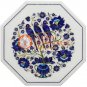 12"x12" Marble Top Coffee Table Lapis Inlaid Marquetry Floral Art Veterans Gifts