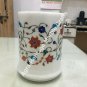 6" Tall White Marble Beer Mug Glass Rara Inlay Semi Precious Stones Marquetry