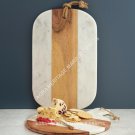 2 Set of Marble Wooden Chopping Cutting Board Handmade Design Decor Gift E707