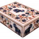 4"x3"x2" Marble Jewelry Storage Box Marquetry Lapis Lazuli Elephant Decorative 4"x3"x2" Marble Jewelry Storage Box Marquetry Lapis Lazuli Elephant Decorative