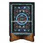 12"x9" Black Marble Tray Malachite With Turquoise Inlay Collectible Decor E92