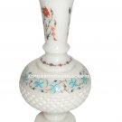 Marble Flower Pot Turquoise Carnelian Malachite Inlay Arts Christmas Gift H1366