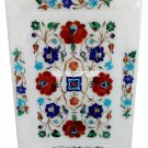 14"x10" White Marble Serving Tray Carnelian Lapis Multi Inlay Floral Gift Decor 14"x10" White Marble Serving Tray Carnelian Lapis Multi Inlay Floral Gift Decor