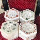 5"x5"x3" Marble Jewelry Storage Box Lattice Design Inlay Girls Gift Decor E460