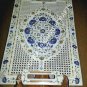 16"x10" White Filigree Marble Serving Dish Tray Lapis Inlay Marquetry Gift E1098