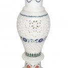 Marble Flower Pot Jar Gemtone Mosaic Floral Inlay Marquetry Occasion Gift H1370