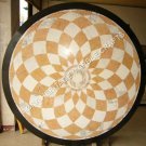 30" Beautiful Marble Outdoor Coffee Table Top Marquetry Inlay Rare Decor H5035