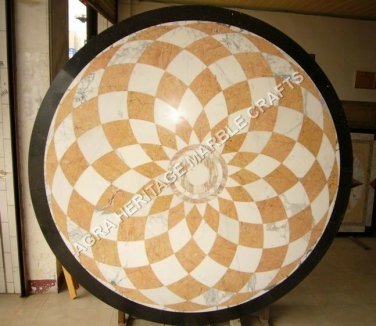 30" Beautiful Marble Outdoor Coffee Table Top Marquetry Inlay Rare Decor H5035