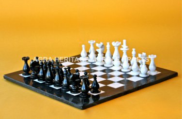 15" Marble Side Coffee Chess Table Top Inlay Living Room Furniture Decor H4739A