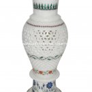 Marble Flower Vase Real Gemtone Mosaic Floral Inlay Pietradura Decor Gifts H1371