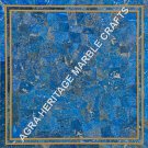 15" Marble Coffee Corner Table Top Lapis Lazuli Inlay Random Living Decor H5152A