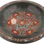 12" Marble Black Fruit Bowl Carnelian Marquetry Floral Art New Year Eve Gifts