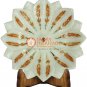 6" Marvelous Fruit Bowl Carnelian Leaf Design Inlay Best New Year Eve Gift Decor