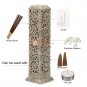 11" Marble Soapstone Candle Cum Incense Holder Handcurved Collectible Gift Decor