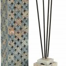 11" Marble Soapstone Candle Cum Incense Holder Lattice Jali Design Temple Decor 11" Marble Soapstone Candle Cum Incense Holder Lattice Jali Design Temple Decor