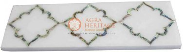 12"x6" Marble White Top Wall Decorative Tile Pauashell Inlay Antique Arts Decor